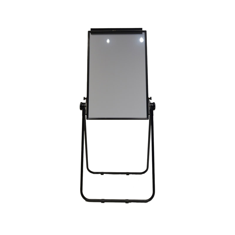 F-WB201-WH Type 1 flip chart in white with black metal stand