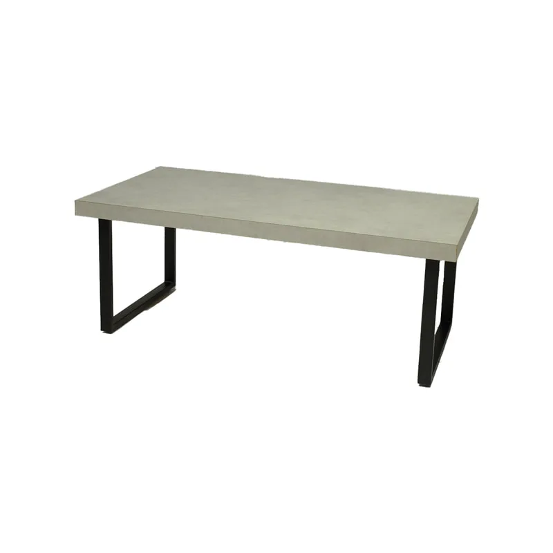 F-CT160-BC Dagmar square coffee table with a concrete effect top and black metal legs