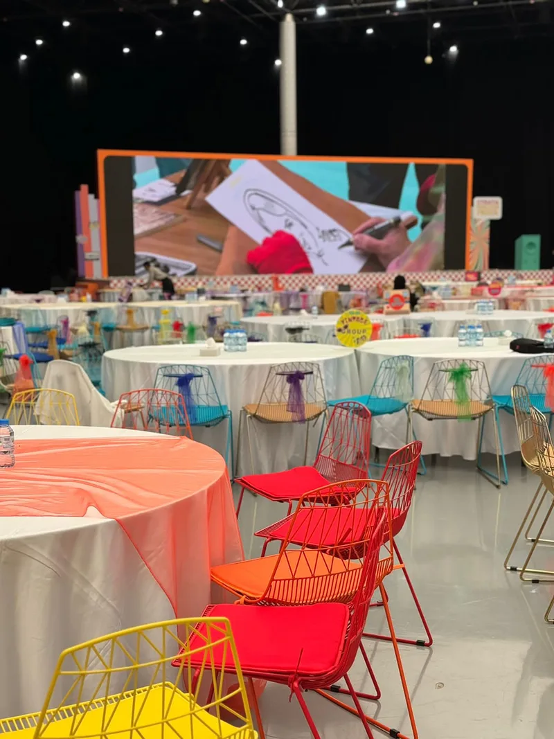 Evolution Furniture supplied colourful seating for themed hospitality environments.