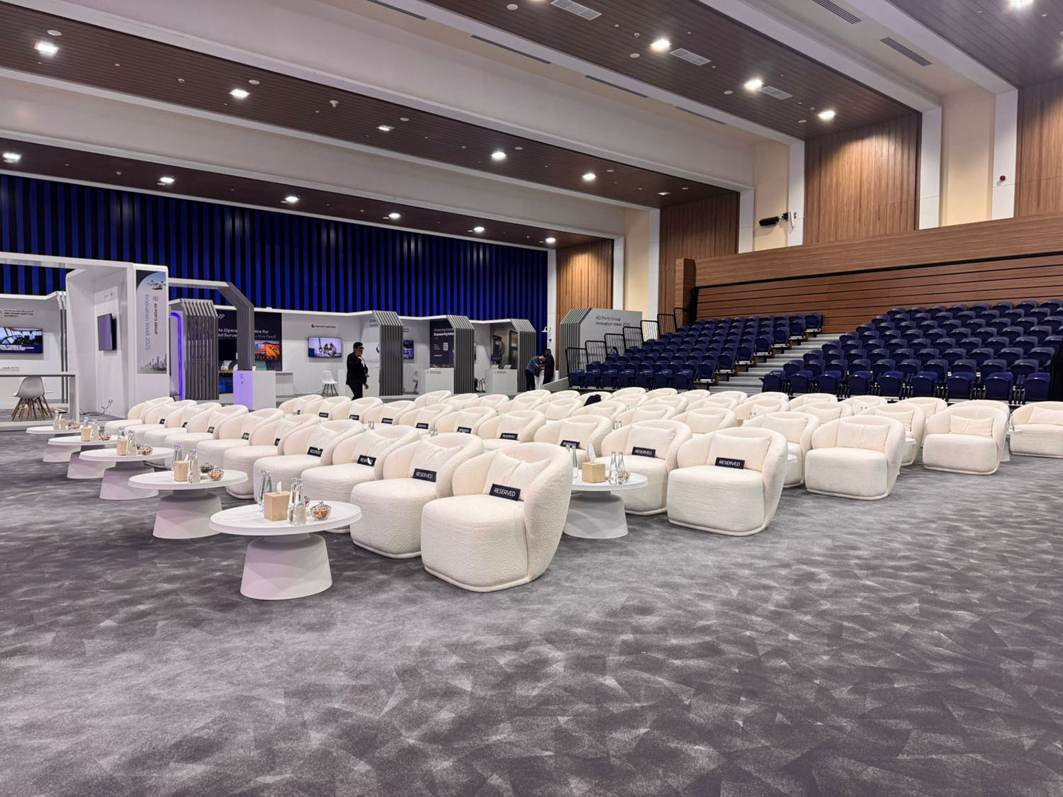 Premium lounge chair creating a welcoming hospitality space at a corporate event.
