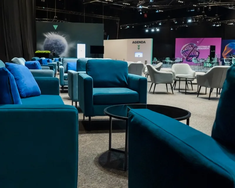 Hospitality seating creating elegant spaces for networking and relaxation.