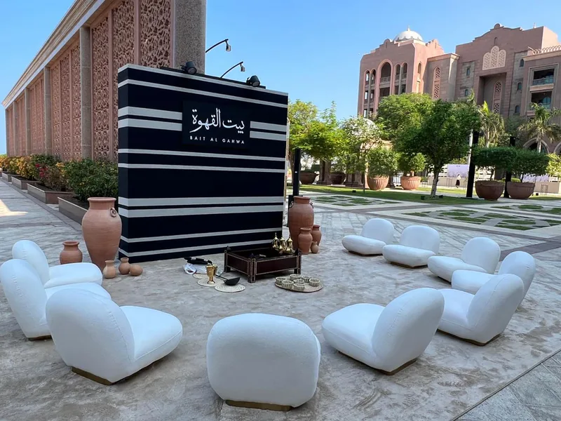 Outdoor hospitality lounge featuring custom cushions, soft seating and contemporary coffee tables.