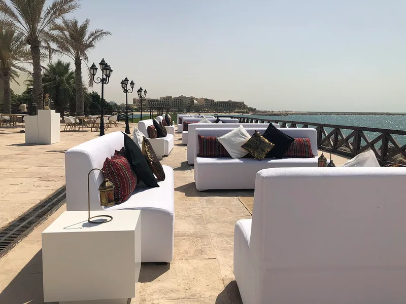 Premium event furniture supporting guest comfort throughout Hilton Resort Ras Al Khaimah Ramadan venue.