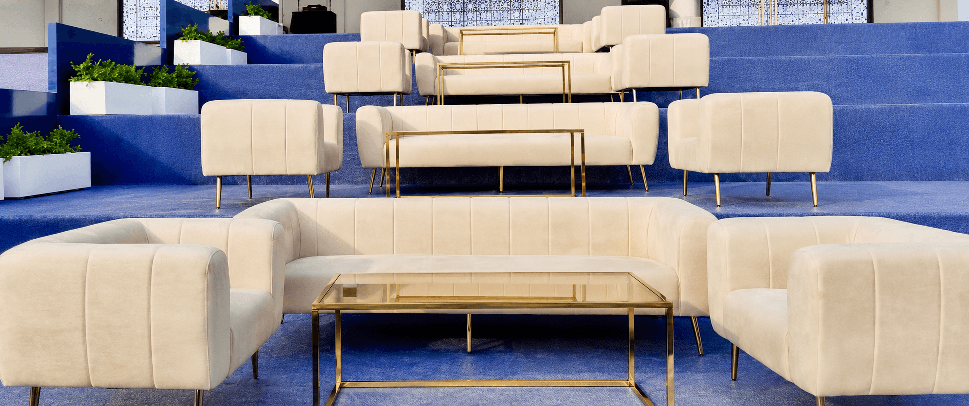 Luxury VIP lounge furniture supplied by Evolution Furniture for the UAE President's Cup in Abu Dhabi.