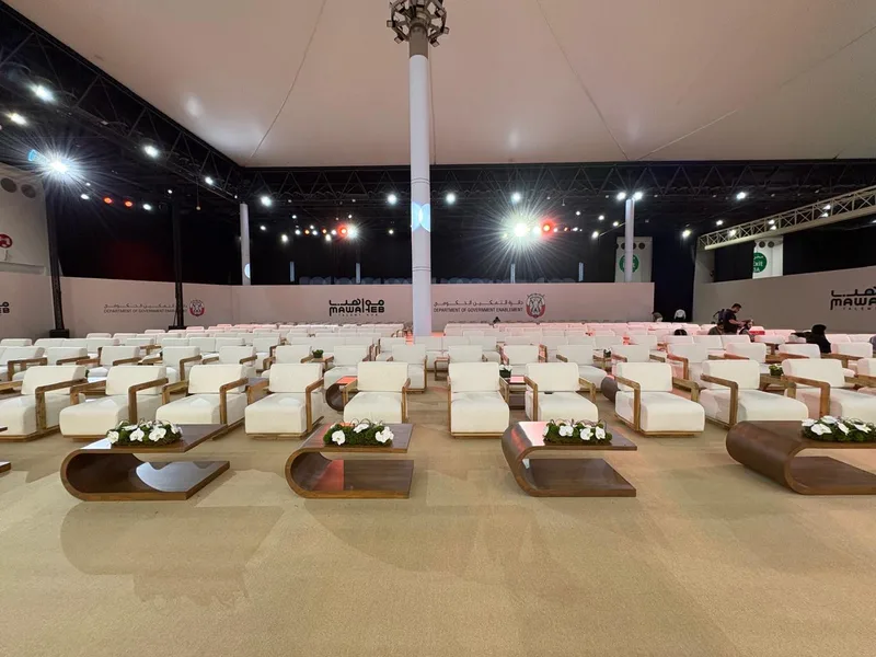 Refined hospitality lounge with Cuthbert and Ralph furniture collections in Al Ain.