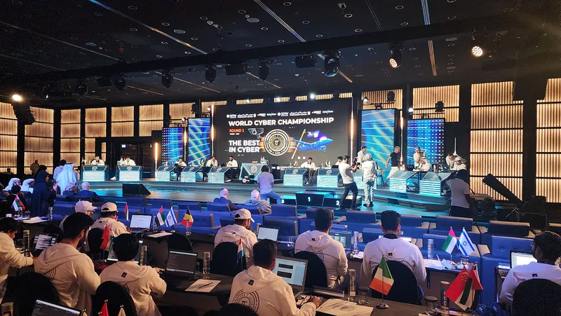 Temporary hospitality furniture installed by Evolution Furniture for a technology event in Dubai.