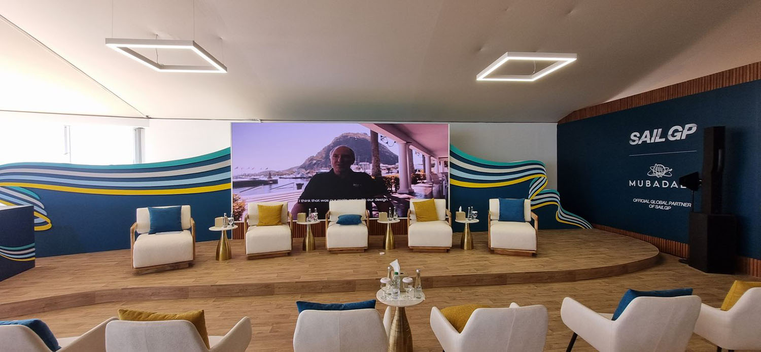 Modern event sofas and coffee tables creating relaxed hospitality environments.