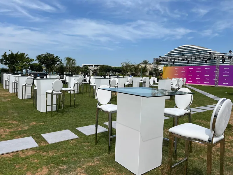 Dior Range lounge furniture creating an elegant outdoor hospitality environment in Dubai.